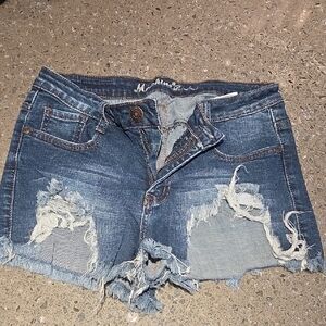DISTRESSED DENIM SHORTS